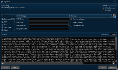 Exporting data thumbnail